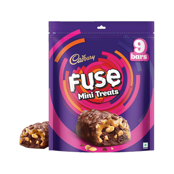 Cadbury Fuse Peanut & Caramel Filled Mini Treats Chocolate Bar (117 g)