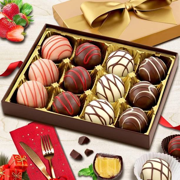 WINNI CELEBRATE RELATIONS Premium Chocolate 12 Pcs Gift Pack | Dark Chocolate Birthday Gift Hamper Truffles