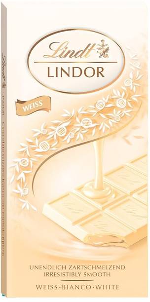 LINDT Lindor White Chocolate Bar | Irresistibly Smooth Filling Bars