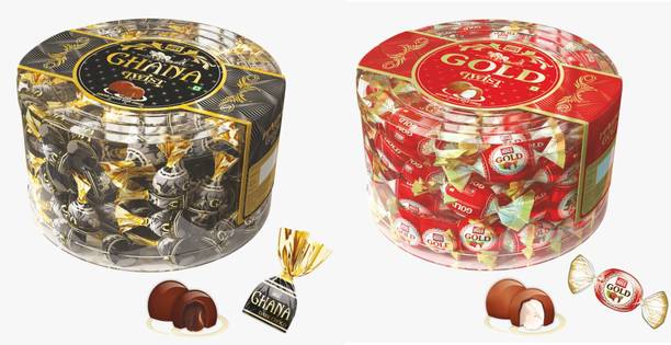 HUGS Chocolates Combo | Gold Twist Milk Chocolate & Ghana Twist Dark Chocolate| Rakhi Gift for Brother & Sister | Rakhi Chocolate Hamper Truffles