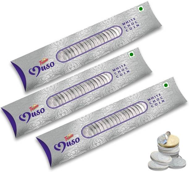 Tosca Muso White Chocolate Coins - Silver Chocolate Coins Strip | Perfect for Gifting Bites