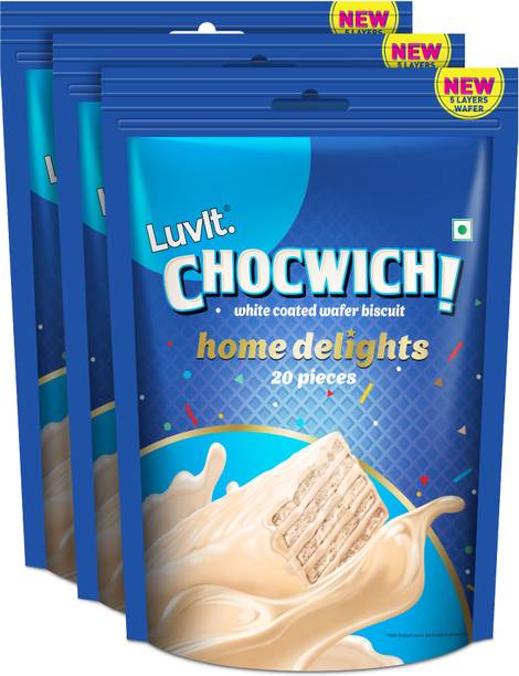 लवइट Chocwich White Home Delights Wafer Chocolates | Crunchy & Delicious | Homepack | Gift Combo