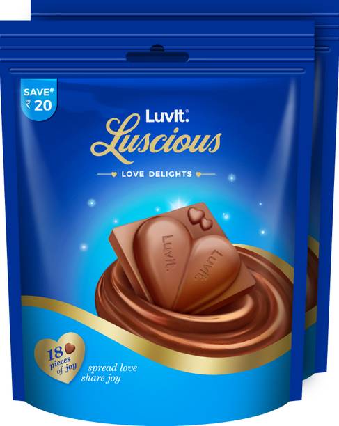 LuvIt Luscious Love Delights - Heart Shaped Chocolate Bars | Valentine's Gift | Bars