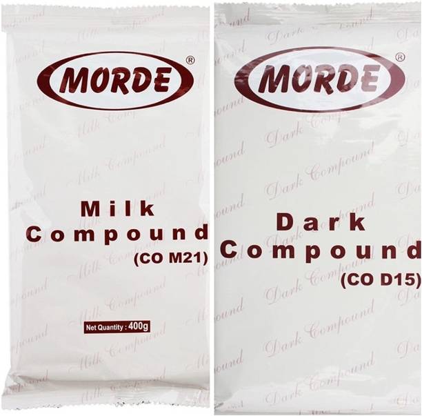 Morde Latest Dark and Milk Compound Chocolate 800 gm ( pack of 2) each 400 gm Bar