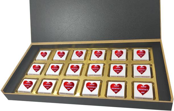 CHOCOINDIANART New Idea Happy Valentine Day 18pcs Delicious Chocolate Gift with Teddy || Truffles