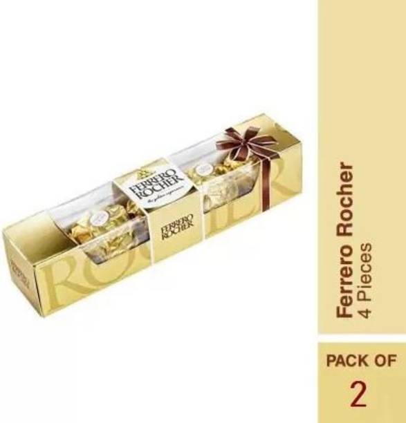 FERRERO ROCHER 4pcs Premium Chocolates|Festival Gift|Pack Of 2|Premium Chocolate Gift Combo-E1 Bar