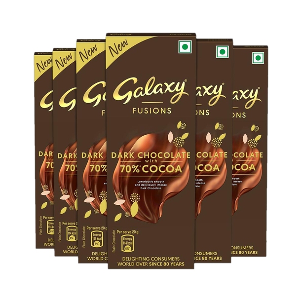 GALAXY Fusions Smooth Dark Chocolate Bar | Made with 70% Cocoa Bars