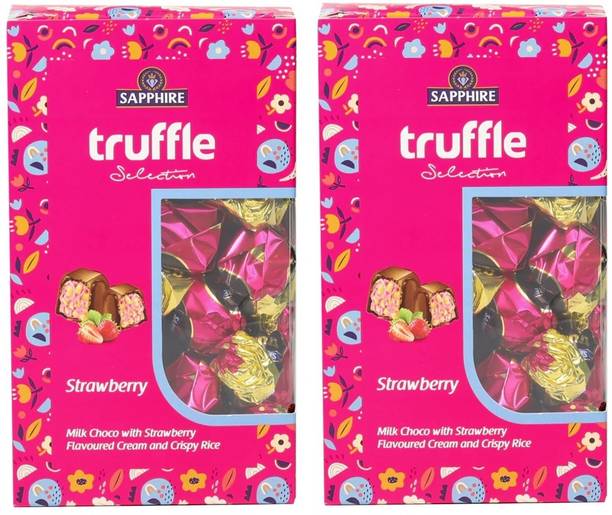 Sapphire Truffle Selection Milk Choco With Strawberry Flavoured Cream (440g X 2) Truffles