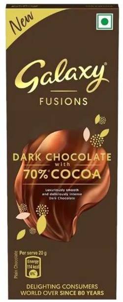 GALAXY Fusions Dark Chocolate Bar With 70% Cocoa Bars
