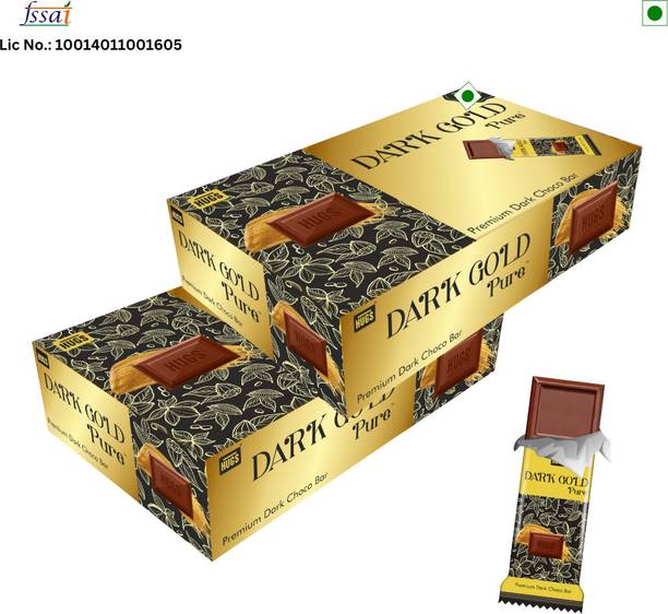 HUGS Dark Gold Pure Chocolates - Chocolate Gift Box | Dark Chocolate Bar