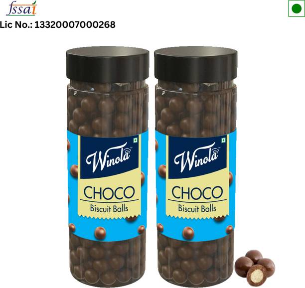 विनोला Chocolate Gift Pack | Combo of Milk Choco Biscuit Balls (Pack of 2)