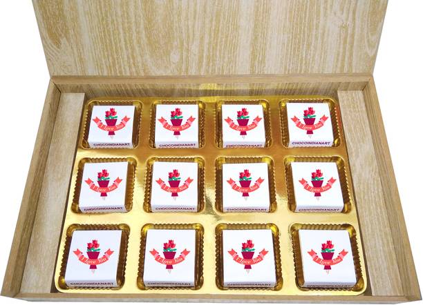 CHOCOINDIANART Happy Valentine's Day-12pcs Chocolate Gift Box (6) || Truffles