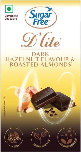 Sugarfree D'lite Hazlenut & Almonds Dark Chocolate Bars 40 g