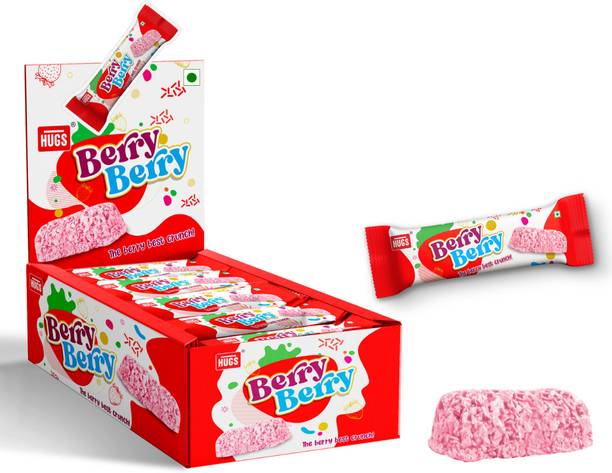 HUGS Berry Berry Strawberry Cereal Bars | Crunchy Oats with Strawberry Flavour Bar