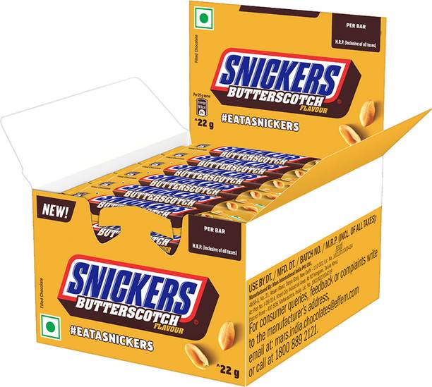 SNICKERS Butterscotch Flavour Chocolate Loaded with Peanuts, Nougat & Caramel Bars