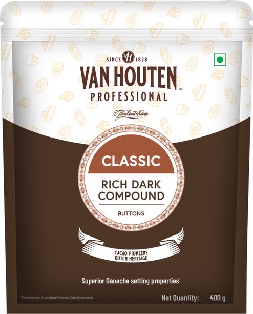 Van Houten Professional Rich Dark Compound Buttons - 400 g | Ideal for Baking Buttons