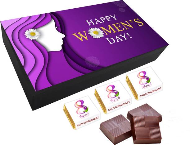 CHOCOINDIANART Superb Happy Women's Day, 06pcs Delicious Chocolate Gift Truffles