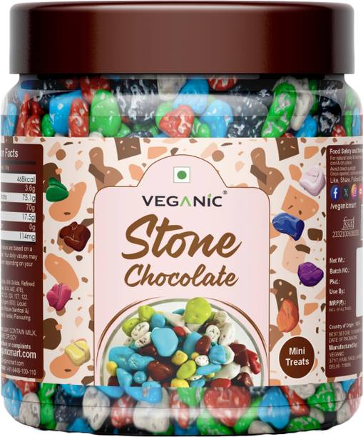 Veganic Stone Chocolate Candy | Rock Shape Milk Choco Pebbles | Colorful Rock Candies Crackles