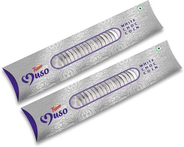 Tosca Muso Choc Coins Strip Combo | White Chocolate (20 pcs each Pack of 2) Bites