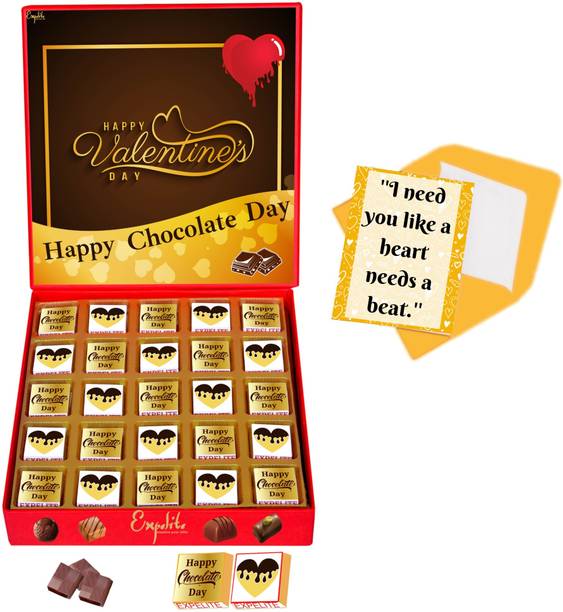 Expelite Best Chocolate Day Gift Box For Boyfriend 25 pc Chocolate Day Gift For Girls Bars