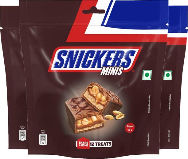 स्निकर्स Minis, Loaded with Nougat & Caramel, Chocolate Pack