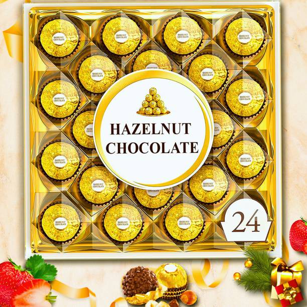 WINNI CELEBRATE RELATIONS 24 Pcs Premium Wrapped Chocolate Gift Pack | Handmade Chocolate Gift Hamper Bites, Brittles