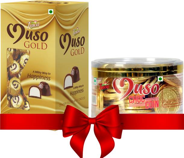 Tosca Chocolate Gift Pack - Muso Gold Chocolate Coins & Muso Gold Chocolate Truffles, Bites