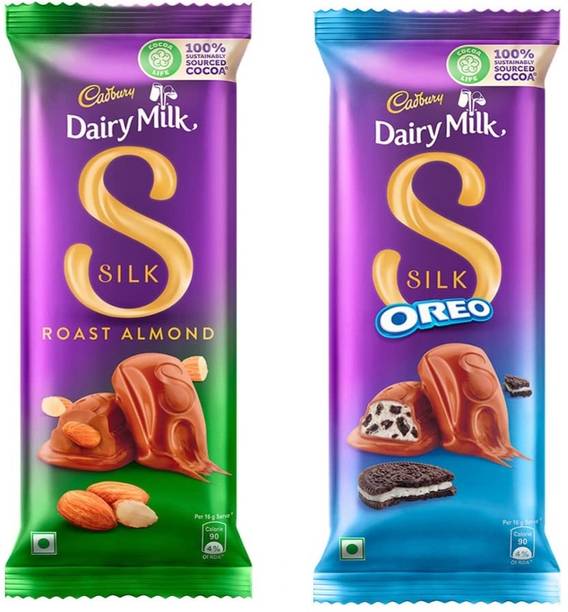 Cadbury Dairy Milk Silk Roast Almond Chocolate Bar & Silk Oreo Chocolate Bars