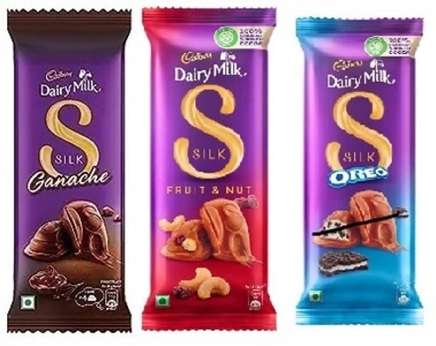 Cadbury Silk Ganache Chocolate & Silk Fruit and Nut Chocolate & Silk Oreo Chocolate Bars