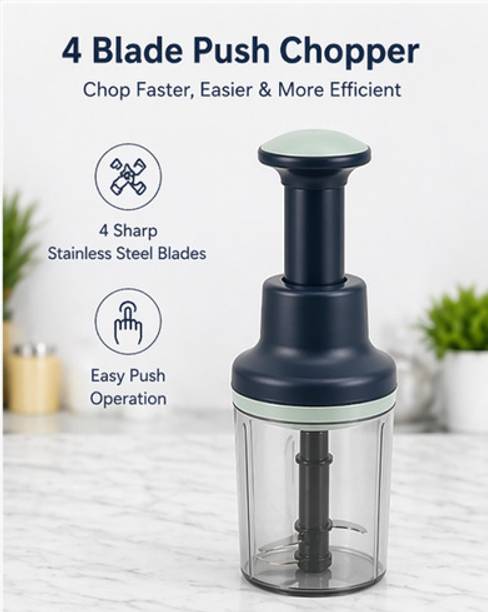Thakkers by Thakkers 4 Blade Vegetable Chopper 1100 ML | Manual Kitchen Food Chopper Vegetable & Fruit Chopper