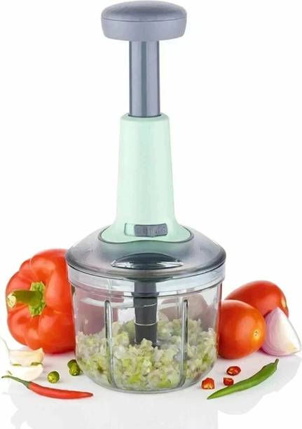 KHODAL ENTERPRISE by Na Push Chopper 650 ML with Steel Blades Vegetable & Fruit Chopper (Random Color) Vegetable & Fruit Chopper