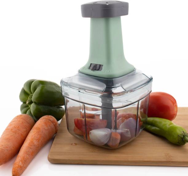 MAGICSPOON Chopper, Onion Cutter, Onion Chopper, Vegetable Chopper (Teal, 1000ml. 4 Blades) Vegetable & Fruit Chopper