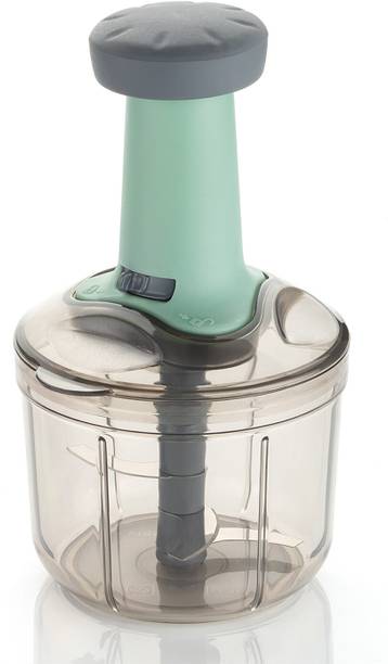 MAGICSPOON Hand Press Push Chopper with 4 Blades for Chopping Vegetables & Fruits (900 ml) सब्जी और फल