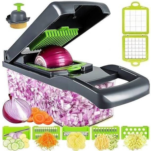 Zenquora by NA 14 in 1 Multipurpose Chopper, Fruits & Vegetable Cutters, Grater Peeler Chipser Vegetable & Fruit Chopper