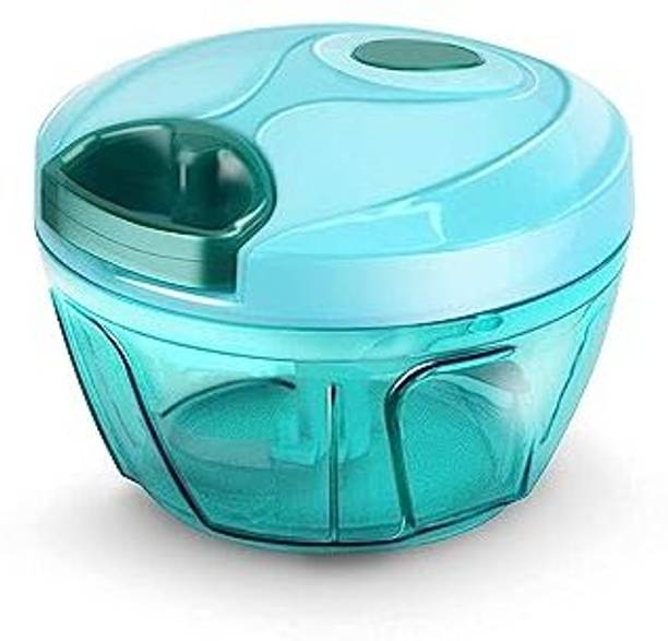 Fulkiza by Chopper Handy Mini Plastic Vegetable Chopper with 3 Blades, Green ( 450ML) Vegetable Chopper