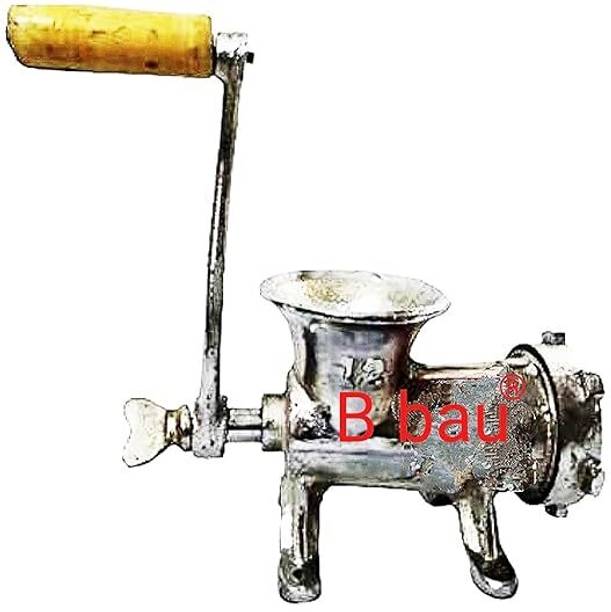 B bau ® Cast Iron Nickel Plated Manual Keema Machine Meat Mincer (12 Number) Chopper