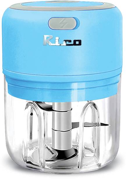 Rico CH2112 Blue Portable USB Rechargeable Mini Chopper for Onion, Ginger , Meat Electric Vegetable & Fruit Chopper