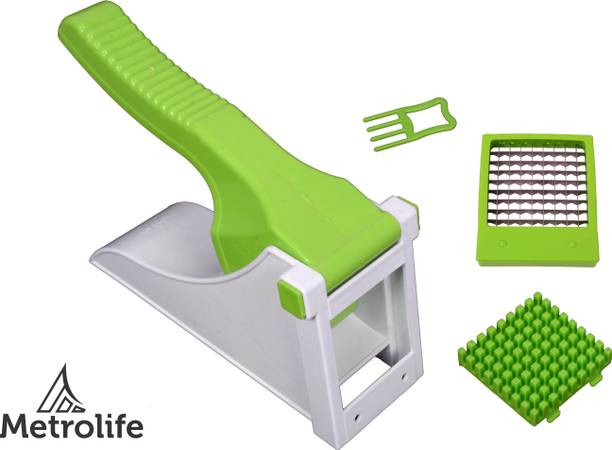 Metrolife Manual Potato Chopper | French Fries Chips Maker Machine | Snacks Cutter/Chipser Vegetable & Fruit Grater & Slicer