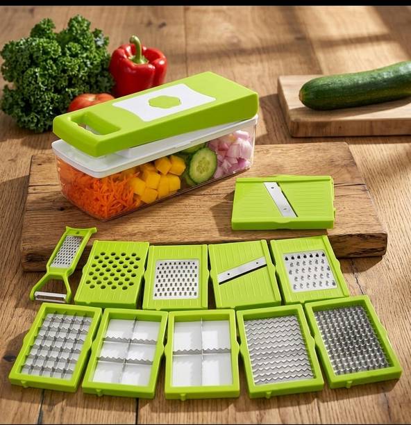 SPACE Nicer Dicer Chopper Vegetable & Fruit Slicer (12 in 1 Cutter) Vegetable & Fruit Grater & Slicer