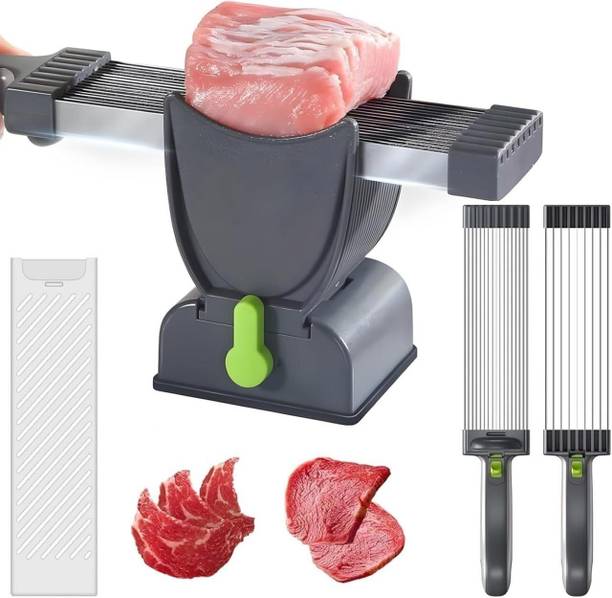 Dherik Tradworld Manual Meat Slicer, Stainless Steel Meat Cutter for Home Use Scraper