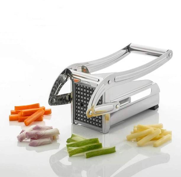SWARUPNIDHI by SWARUPNIDHI Stainless Steel Potato Chipser with 2 Blades & Non-Slip Base Potato Chopper