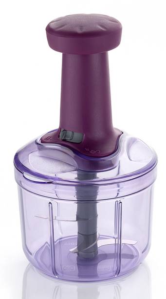 MAGICSPOON Hand Press Push Chopper with 4 Blades for Chopping Vegetables & Fruits (900 ml) Vegetable & Fruit Chopper