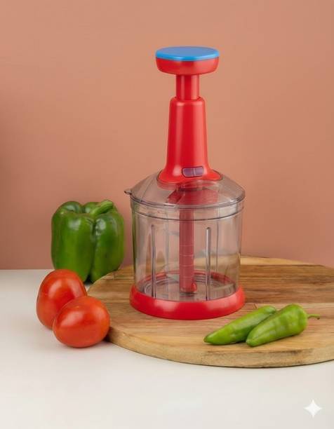SRELEVEN by SRELEVEN New Big size Hand Push 1100 ml with 5 Stainless Steel Blades Vegetable & Fruit Chopper