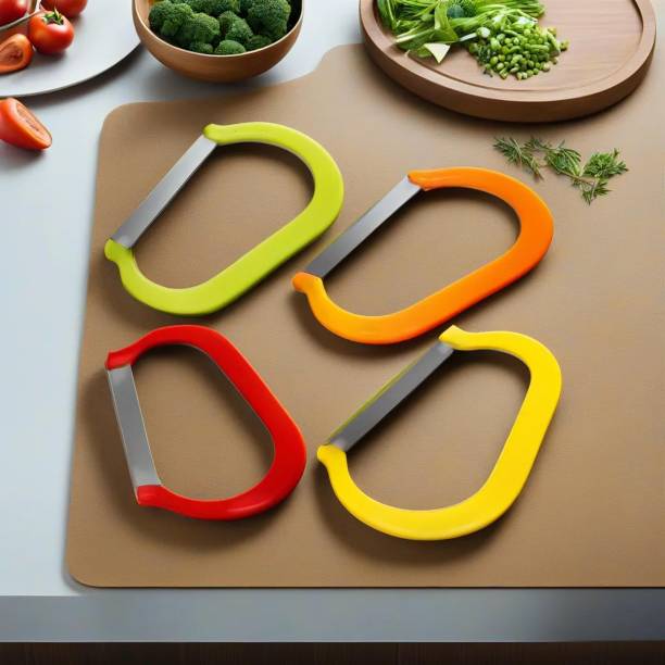 KUBER INDUSTRIES Plastic Vegetable Cutter|Kitchen Cutter for Salad|Set of 4|Multicolor Vegetable & Fruit Slicer