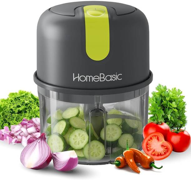 HOMEBASIC 250ml Electric Mini Chopper – USB-C, 30W, Cordless, One-Touch Use Vegetable & Fruit Chopper
