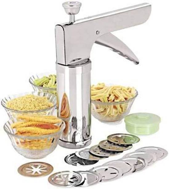 IMPOTECH Kitchen Press Bhujiya & Namkeen Maker Machine with 15 Different Jalies Slicer