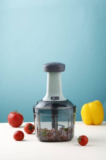 OFFYX Square Push Chopper Hand Push Chopper 900 ML with 4 Stainless Steel Blades सब्जी और फल