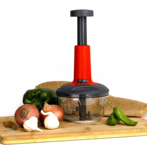 DeoDap Manual Hand Press Chopper for Kitchen with 3 Blades for Effortlessly Chopping सब्जी और फल