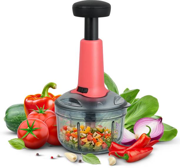 IMPEX पुश चॉपर (IC 650) 650 ml 3 स्टेनलेस स्टील ब्लेड के साथ सब्जी और फल चॉपर