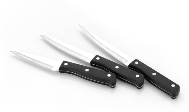 MAGICSPOON Stainless Steel Kitchen Knife Set of 3, Non Slip Triple Rivet Strong Handle Vegetable & Fruit Chopper